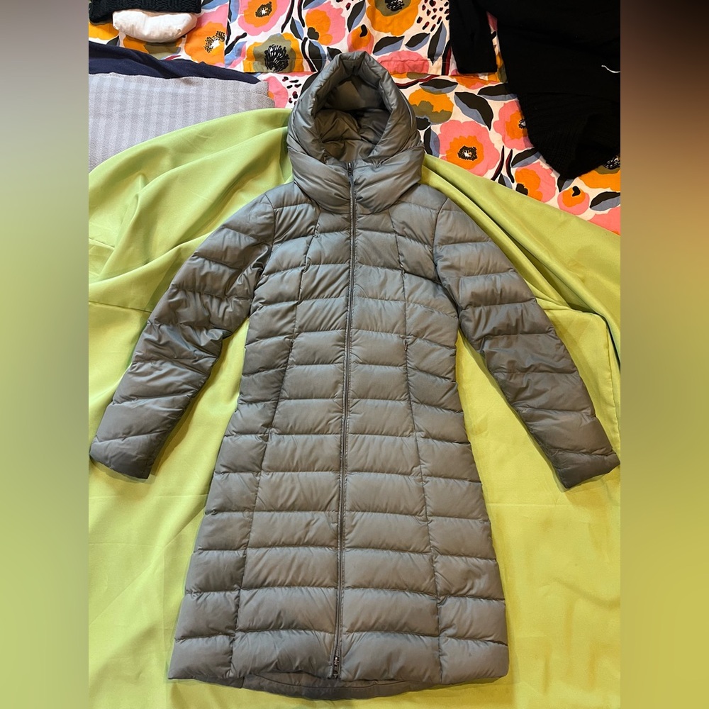 Patagonia Hooded Down Parka — Silver gray